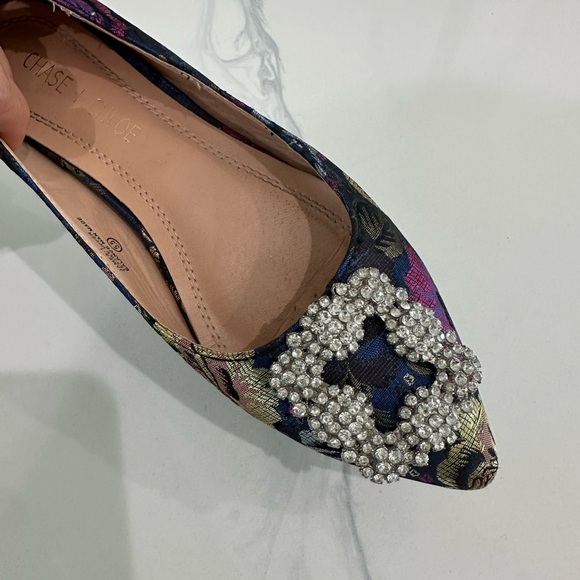 Chase + Chloe Women's Blue Embellished Flats - Picture 4 of 7